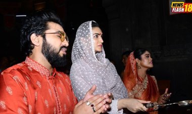 Kriti Sanon and Sachet-Parampara Seek Blessings At Sita Gufa And Kalaram Mandir For Their Song 'Ram Siya Ram.'