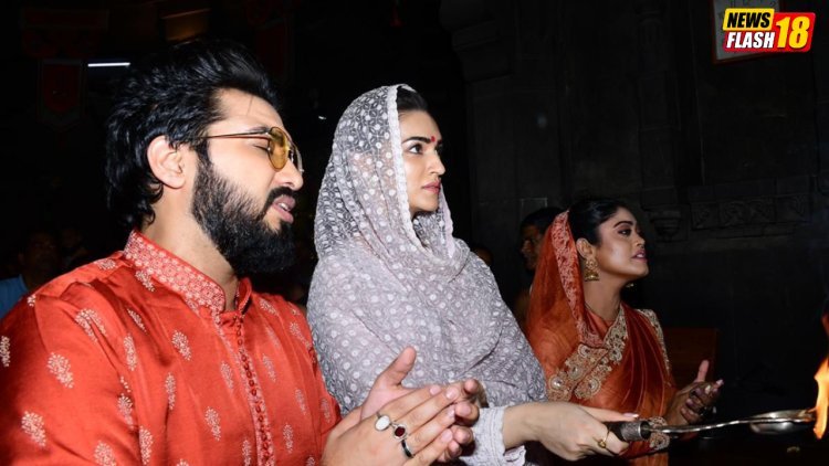 Kriti Sanon and Sachet-Parampara Seek Blessings At Sita Gufa And Kalaram Mandir For Their Song 'Ram Siya Ram.'