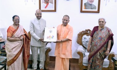CM Yogi Adityanath Pays Courtesy Visit To Former President Kovind And Governor Anandiben Patel