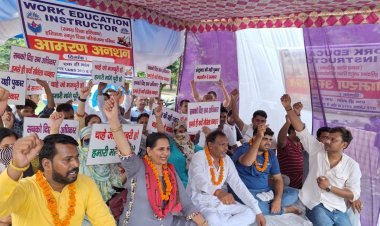Haryana's Work Education Instructors On Fast Unto Death For Their Demands