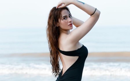 Mahira Sharma Stuns In Black Backless Dress, Radiating Charm & Confidence With Her Sizzling Beach Look