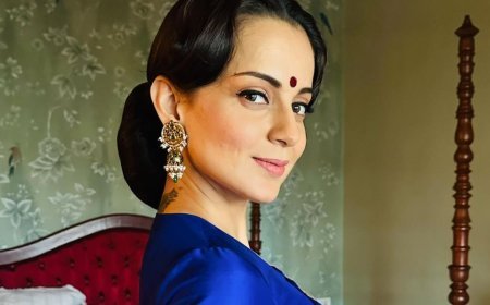 Kangana Ranaut's Regal Blue Saree Photoshoot: A Timeless Blend Of Tradition & Elegance Sparks Inspiration