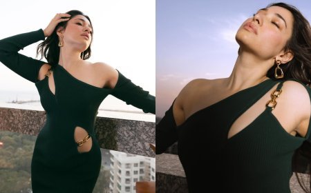 Tamannaah Bhatia Sizzles In Forest Green Cut-Out Dress, Heating Up The Fashion Scene Effortlessly
