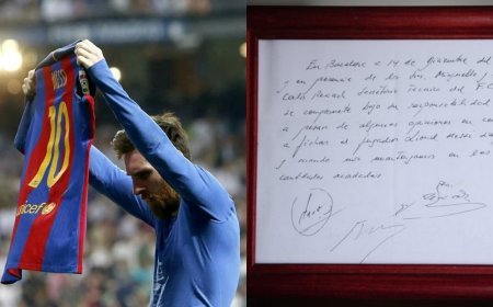 Lionel Messi's Barcelona Contract Napkin Sells for $965,000 At An Auction