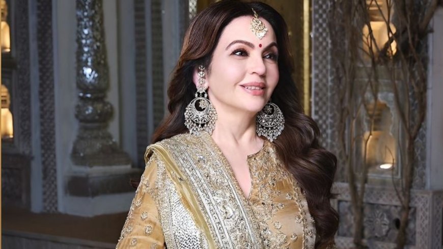 Anant Radhika Wedding: Nita Ambani Shines In Golden Embroidered Suit