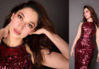 Tamannaah Bhatia Stunning Look In Wine-Red Gown At Filmfare Glamour And Style Awards 2025