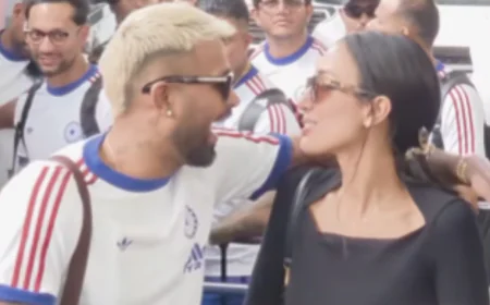 Hardik Pandya Spotted With Girlfriend Mahieka Sharma At Miami Airport After India’s West Indies Win