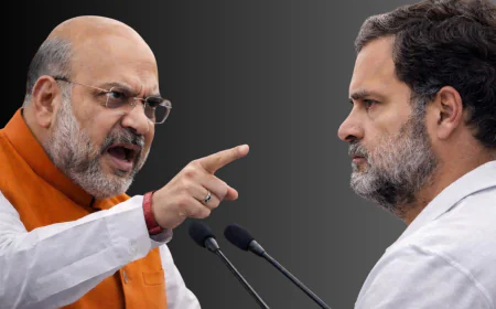 Rahul Gandhi’s Attendance in Parliament: Amit Shah Targets Congress During Debate on No-Confidence Motion Against Speaker